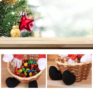 LINNNZI Christmas Candy Storage Basket, 2 Pack Reindeer Gingerbread Man Christmas Candy Dish, Cute Snack Sugar Desktop Container Box for Holiday Table Desk Christmas Decoration Gifts