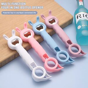 4 in 1 Bottle Opener, 4pcs Multifunction Jar Can Beer Bottle Opener, Kitchen Gadget Cap Opening with 4pcs Cartoon hook