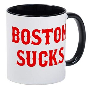 boston sucks mug – ceramic ringer 11oz coffee/tea cup gift stocking stuffer
