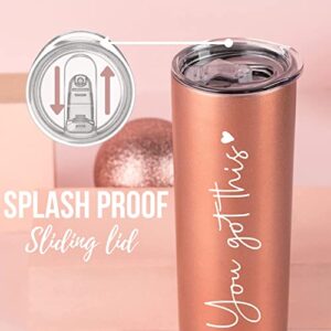 Onebttl Inspirational Gifts for Women, Motivational Encouragement Job Promotion Congratulations Gifts for Women, Friends, New Mom, Coworkers, Besties, Mom-to-be, Skinny Tumbler 20 Oz - Rose Gold