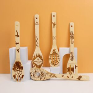 Magic Wooden Spoons Gifts for Cooking - Cool Engraved Kitchen Utensils Accessories Set, Bamboo Cooking Stuff for Kitchen Decor - Perfect Kitchen Gifts for Mother's Day Wedding Baking