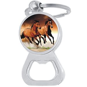 Brown Horses Bottle Opener Keychain