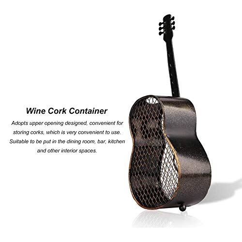 Guitar Shaped Box Cork Holder, Guitar Shaped Wine Cork Container Wine Bottle Stopper Organizer Home Decoration