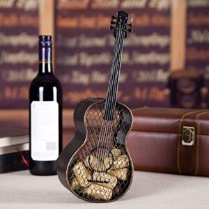 Guitar Shaped Box Cork Holder, Guitar Shaped Wine Cork Container Wine Bottle Stopper Organizer Home Decoration