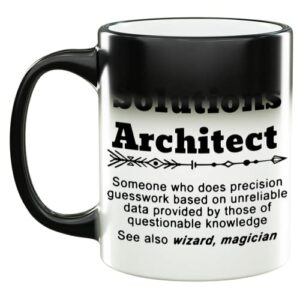solutions architect profession funny quote magic mug, heat sensitive color changing reveal cup 11oz