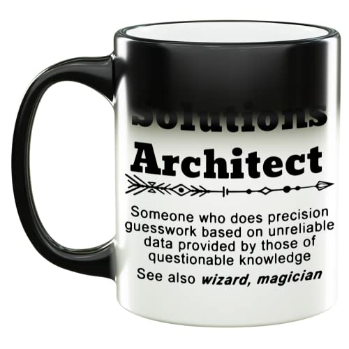 Solutions Architect Profession Funny Quote Magic Mug, Heat Sensitive Color Changing Reveal Cup 11oz