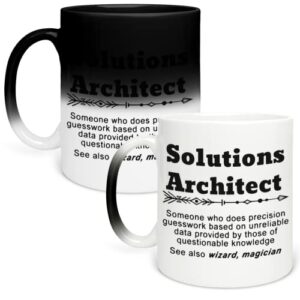 Solutions Architect Profession Funny Quote Magic Mug, Heat Sensitive Color Changing Reveal Cup 11oz