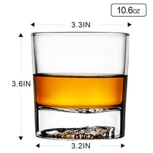 PARACITY Whiskey Glasses, Eagle Pattern Thick Bottom, Old Fashioned Glasses for Scotch, Whiskey, Gin, Vodka, 10.6oz Whiskey Glasses Set of 2, Gift for Men