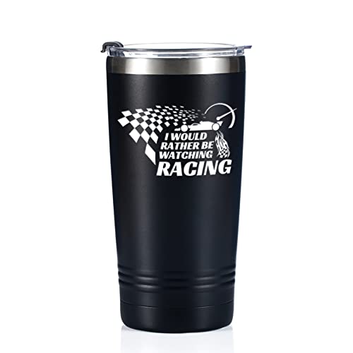 Onebttl Car Racing Gifts Travel Coffee Mug Tumbler 590ml/20oz, for Car Racing Lover, Racer, Race Car Enthusiast, Stainless Steel Insulated - I'd Rather Be Watching Racing