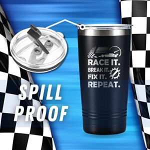 Onebttl Car Racing Gifts Travel Coffee Mug Tumbler 590ml/20oz, for Car Racing Lover, Racer, Race Car Enthusiast, Stainless Steel Insulated - I'd Rather Be Watching Racing