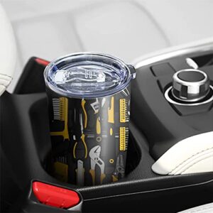 Tumbler for Men Mechanic Tools Box Coffee Tumbler for Engineer Men 20 oz Vacuum Insulated Stainless Steel Travel Mug Gifts Machine Tool Box Cup