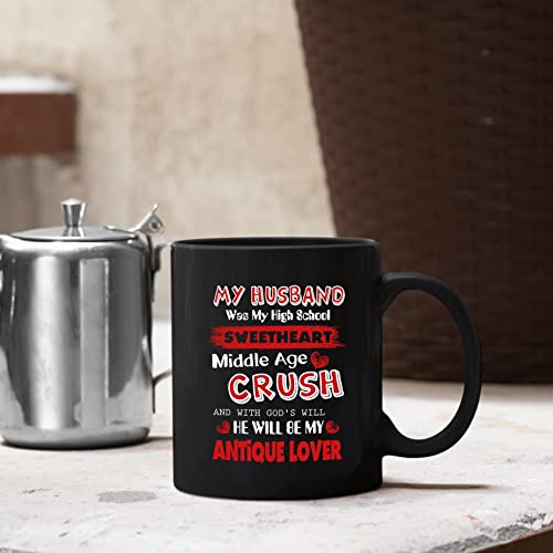 My Husband Was My High School Sweetheart Black Coffee Cup, Awesome Husband Teacup, Husband Decorative Mugs Gift Ideas For Men / Women, Husband Travel Ceramic Cup 11 Oz.