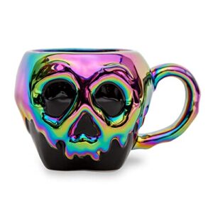 disney villains evil queen poison apple iridescent electroplated 3d sculpted ceramic mug | large 20-ounce coffee cup