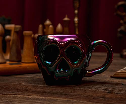 Disney Villains Evil Queen Poison Apple Iridescent Electroplated 3D Sculpted Ceramic Mug | Large 20-Ounce Coffee Cup