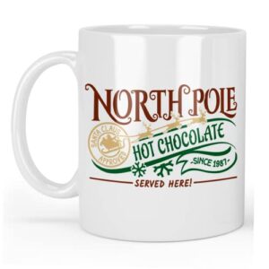 toasted tales north pole hot chocolate christmas coffee mug collection | 11 oz. coffee mug christmas cup | funny unique gift mugs | sarcastic holiday gifts | stocking stuffer gifts