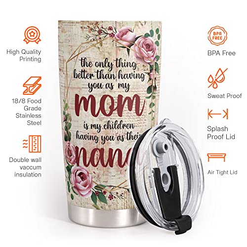 Macorner Mothers Day Gifts - Birthday Gifts for Mom Nana & Mothers Day Gifts From Daughter Son - Mom Gifts Christmas Gifts For Grandma - Stainless Steel Bear Tumbler 20oz Gift For Women - Mom Gifts