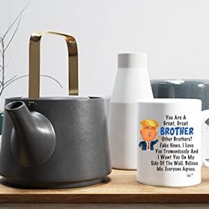 Classic Mugs Donald Trump Terrific Brother Fun Brother Coffee Mug Cup Graduation Gag Gifts for Brother Bro Men Him Guy from Sister Mom Dad Friend Funny Gift for Brother for Christmas Birthday