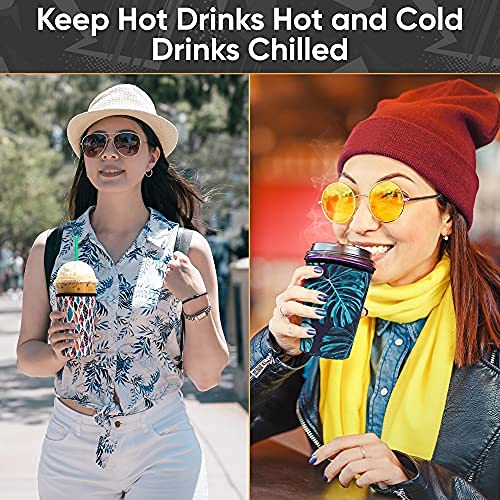 Baxendale Iced Coffee Sleeves for Cold Drink Cups - 3 Pack Reusable Neoprene Iced Coffee Cup Sleeve for Cold Drinks, Compatible with Starbucks Dunkin and more (3 PK S/M/L, Gold/Pink Glitter)