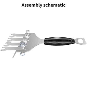 MIERXN Stainless Steel BBQ Grille Scraper- Can Clean 4 Round or V Shape Grille at The Same Time-4.3-inch Flat-Top Tray Cleaning Scraper-The Perfect Barbecue Cleaning Tool.