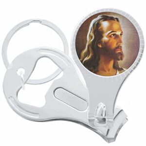 jesus christ nail clippers plus bottle opener keychain
