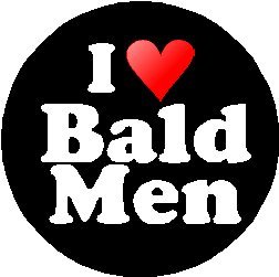 i love bald men magnet (heart)