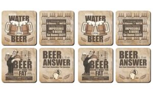 funny coasters for drinks, 8 set coasters cork base, beer coasters for drinks funny, bar coasters funny ideal for man cave, coasters with sayings, funny coasters, housewarming gift for beer lovers