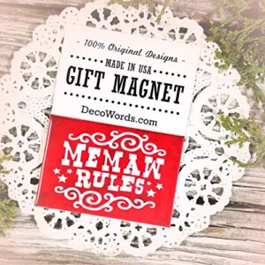 new approx. 2″ x 3″ gift magnet memaw rules fridge gift magnet me maw stocking stuffer gift made in usa – perfect for home office decor
