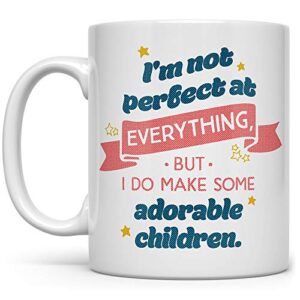 funny mom dad coffee mug, fun tea cup for women men him her, birthday gift for parents, present from daughter son kids