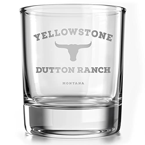 Yellowstone Dutton Ranch Old Fashioned Whiskey Rocks Glass - Made in USA