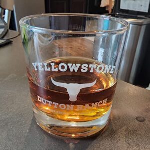 Yellowstone Dutton Ranch Old Fashioned Whiskey Rocks Glass - Made in USA