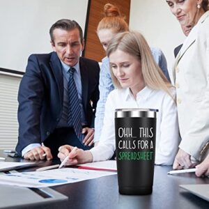 This Calls For A Spreadsheet- Accountant Gifts- Funny Gifts For Boss, Coworker, Employee, CPA, Women, Men- 20oz Vacuum Insulated Stainless Steel Tumbler with Lid, Spreadsheet Mug, Christmas Gifts