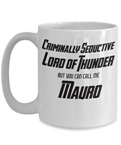 mauro coffee mug lord of thunder funny gift ideas mens first name husband dad son brother