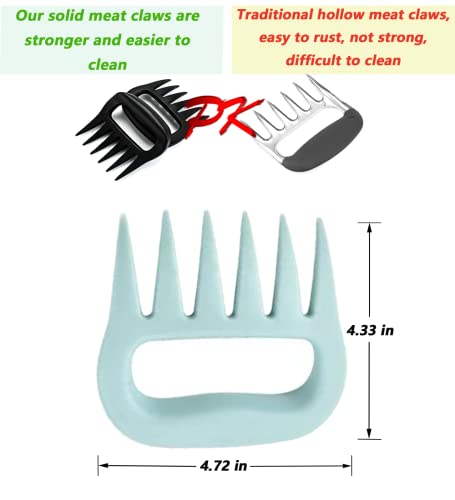 Meat Claws for Shredding，BBQ Meat Shredder Claws,Meat Claws for Shredding Pulled Pork, Chicken, Turkey, and Beef- Handling & Carving Food，Easily Lift, Handle, Shred, and Cut Meats (light blue)