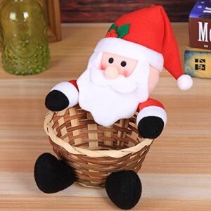 LAUPVXA Christmas Candy Dish, Christmas Basket, Christmas Candy Storage Basket, Santa Claus/Reindeer/Snowman/Gingerbread Man/Penguin for Christmas Decorations, Desktop Candy Dish-5 pcs