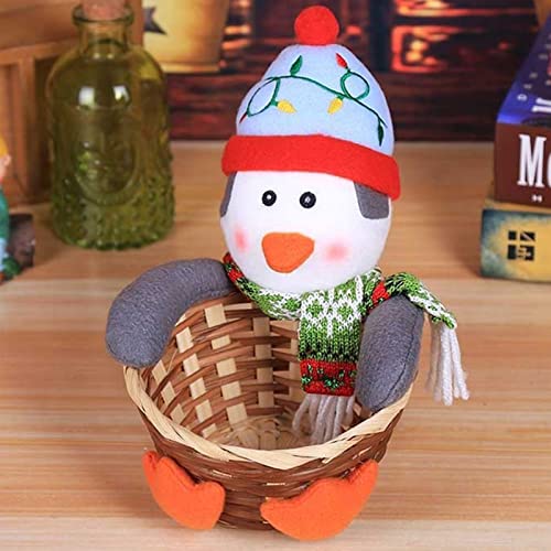 LAUPVXA Christmas Candy Dish, Christmas Basket, Christmas Candy Storage Basket, Santa Claus/Reindeer/Snowman/Gingerbread Man/Penguin for Christmas Decorations, Desktop Candy Dish-5 pcs