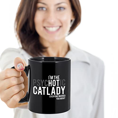 Crazy Cat Lady Mug, I’m The Psychotic Cat Lady Everyone Warned You About Mug, Cat Fetch Mug, Cat Mom Dad, Paw Pet Lovers, Cat Trainer Cup, Mothers Day, Christmas Xmas Birthday Gifts