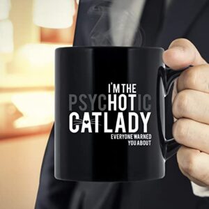 Crazy Cat Lady Mug, I’m The Psychotic Cat Lady Everyone Warned You About Mug, Cat Fetch Mug, Cat Mom Dad, Paw Pet Lovers, Cat Trainer Cup, Mothers Day, Christmas Xmas Birthday Gifts