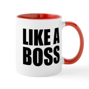 cafepress like a boss mug ceramic coffee mug, tea cup 11 oz