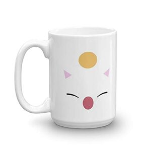final fantasy – moogle. 15 oz ceramic glossy gift for coffee lovers quote mug gifts for men & women. 15 oz ceramic glossy mugs gift for coffee lover