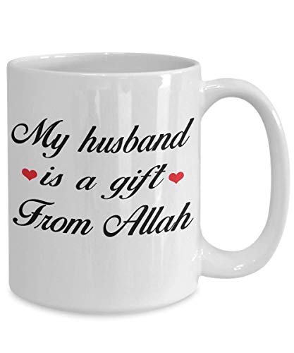 Islam Wedding Coffee Mug - My Husband Is A Gift From Allah Gift Idea For Muslim Arabian Quran Believe Groom Man Spouse Boyfriend Birthday Frie