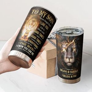Pawfect House 20oz Stainless Steel Tumblers - Be The Man I Know You Can Be - Son Gifts From Dad Mens Gifts Unique Teen Boy Gifts Christmas Gifts To Son 21st Birthday Gifts For Him Boys Back To School