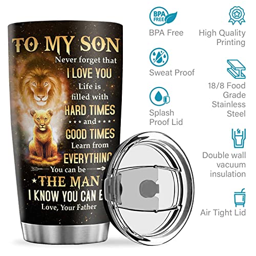 Pawfect House 20oz Stainless Steel Tumblers - Be The Man I Know You Can Be - Son Gifts From Dad Mens Gifts Unique Teen Boy Gifts Christmas Gifts To Son 21st Birthday Gifts For Him Boys Back To School