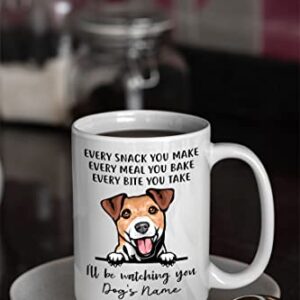 Personalized Jack Russell Terrier Coffee Mug, Every Snack You Make I'll Be Watching You, Customized Dog Mugs for Mom Dad, Gifts for Dog Lover, Mothers Day, Fathers Day, Birthday Presents