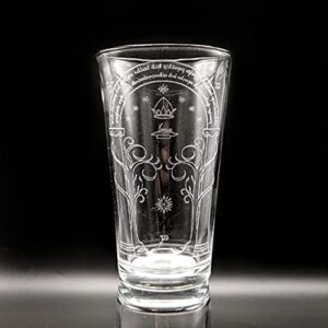 gate of moria engraved pint glass | inspired by lord of the rings lotr | great gift idea!