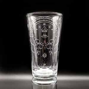 GATE OF MORIA Engraved Pint Glass | Inspired by Lord of the Rings LOTR | Great Gift Idea!