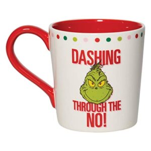 department 56 dr. seuss the grinch dashing through the no coffee mug, 1 count (pack of 1), multicolor