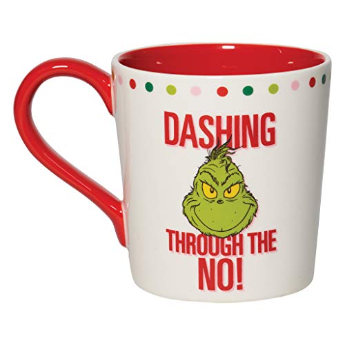 Department 56 Dr. Seuss The Grinch Dashing Through The No Coffee Mug, 1 Count (Pack of 1), Multicolor