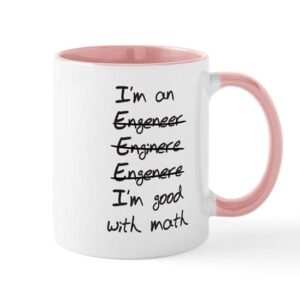 cafepress engineer. im good with math mug ceramic coffee mug, tea cup 11 oz