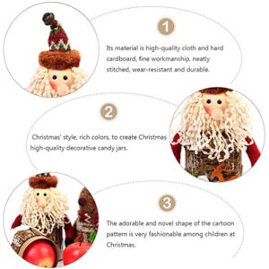 BESTOYARD Stocking Stuffer Christmas Candy Jar Santa Claus Cookie Candy Container for Christmas Party Favors Gifts Toy Containers