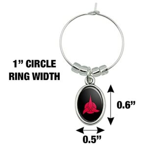 Star Trek Klingon Shield Wine Glass Oval Charm Drink Marker